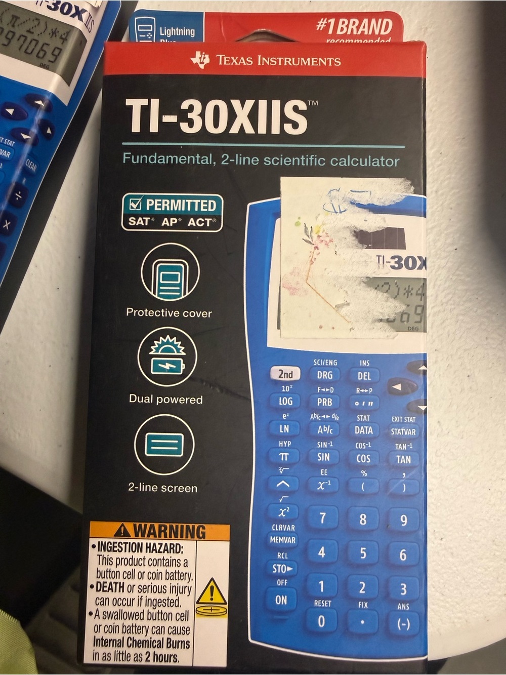 Texas Instruments TI-30XIIS Scientific Calculator in blue and black